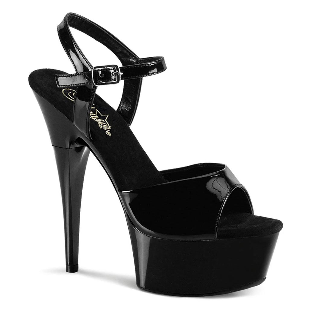 Black Patent Clear Platform Heels I679