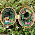 Walnut Dollhouse Resin Miniature Dollhouse Kit Handmade Mini Library 3D Children's Toy H33173
