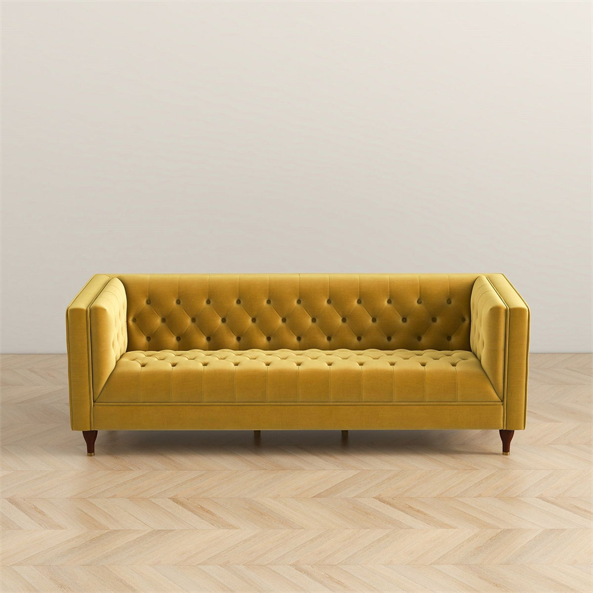 Gold Velvet Upholstered Sofa D38511