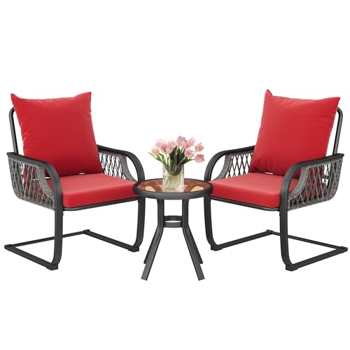 7 Pieces PE Rattan Wicker Patio Furniture Set with Table and Cushions N31397