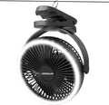 8 Inch Battery Operated Clip On Fan with 4 Speeds, Timer, LED Light B916981