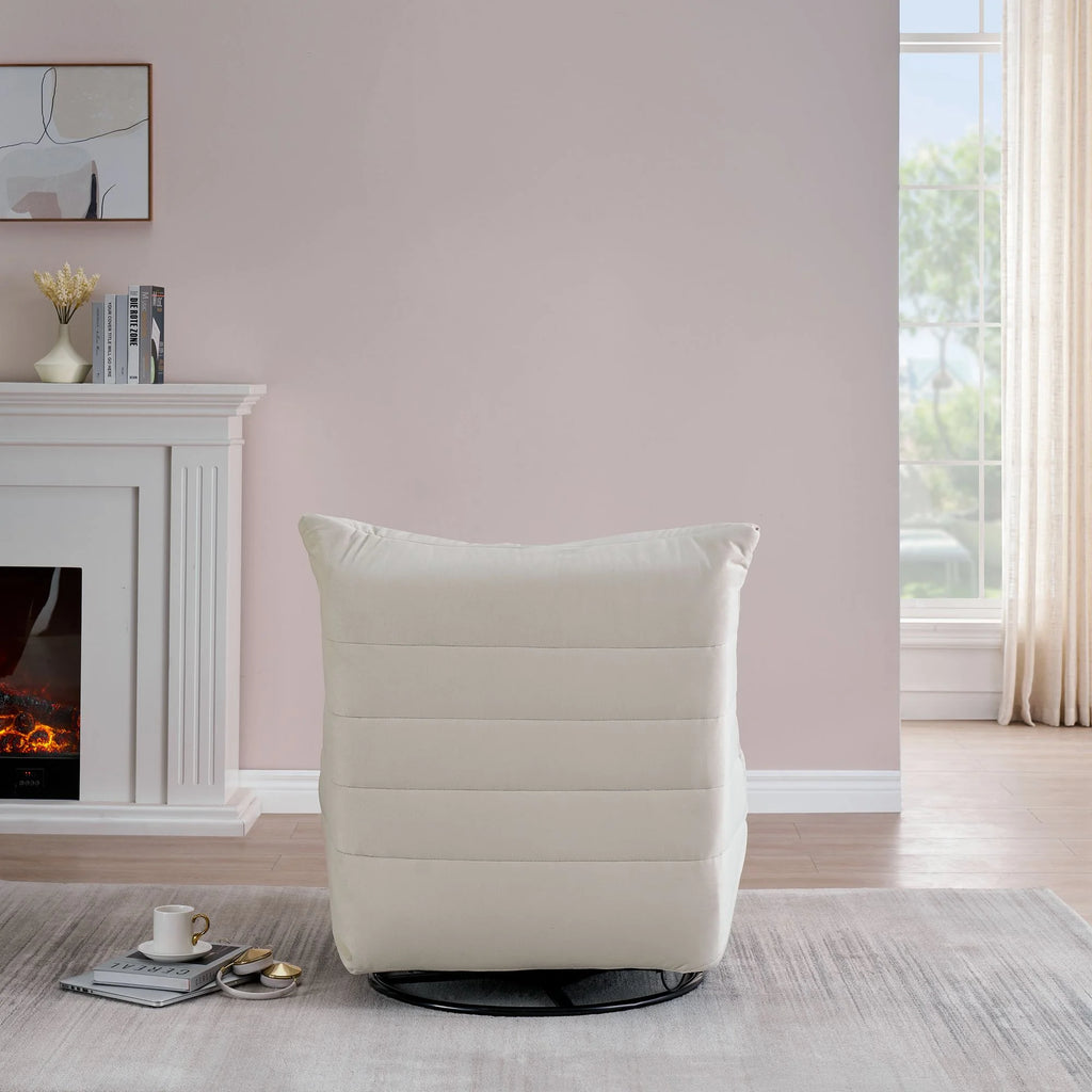 Rotatable Upholstered Lounge Chair with Side Pocket Z41385