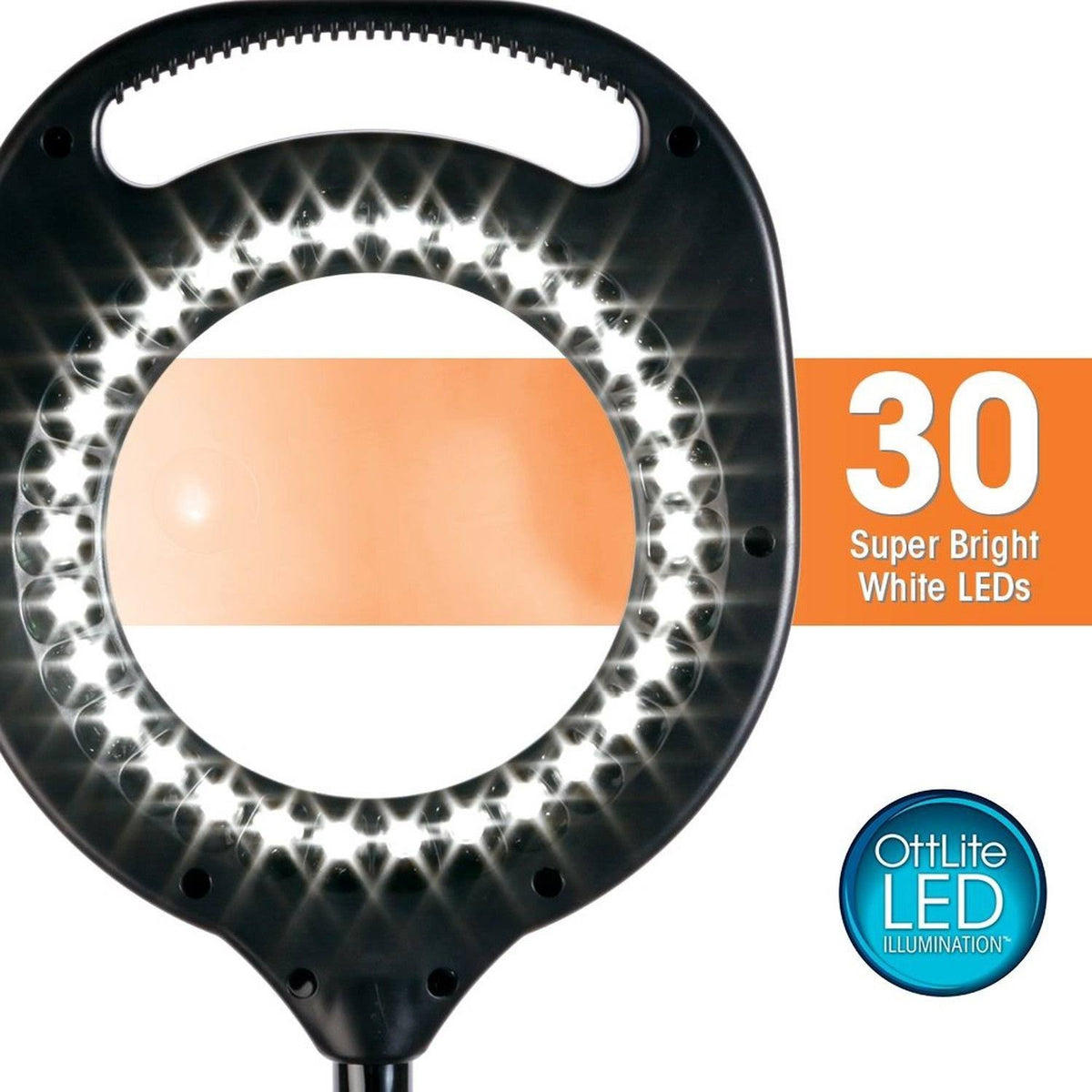 2-in-1 LED Magnifier Floor and Table Light Black Z98240
