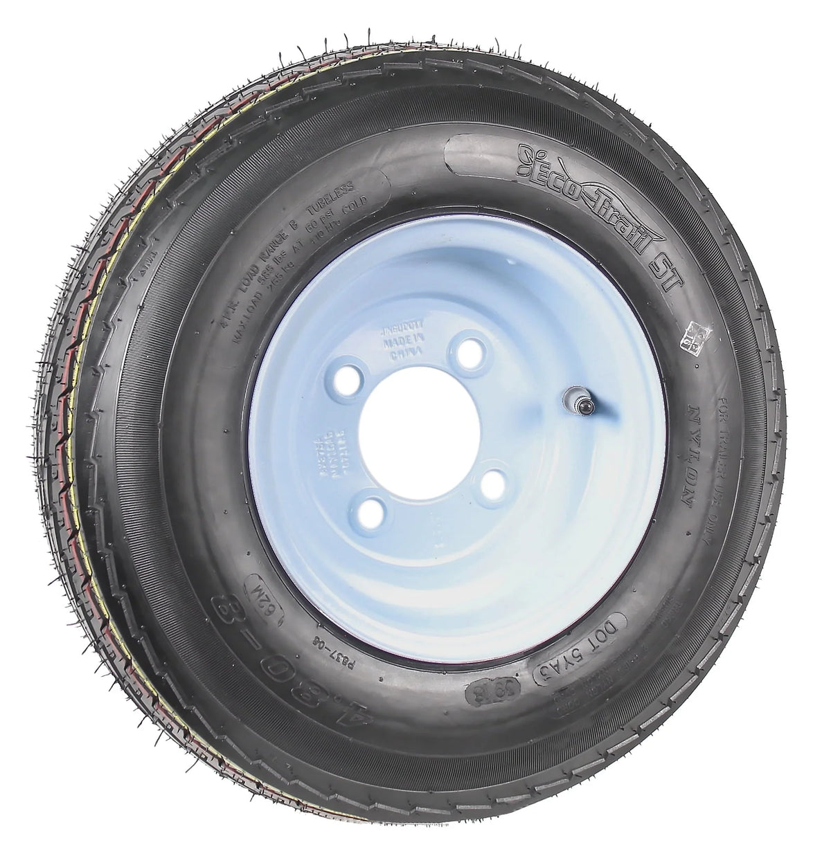 Trailer Tires On Rims 4.80-8 4 Lug White J807779