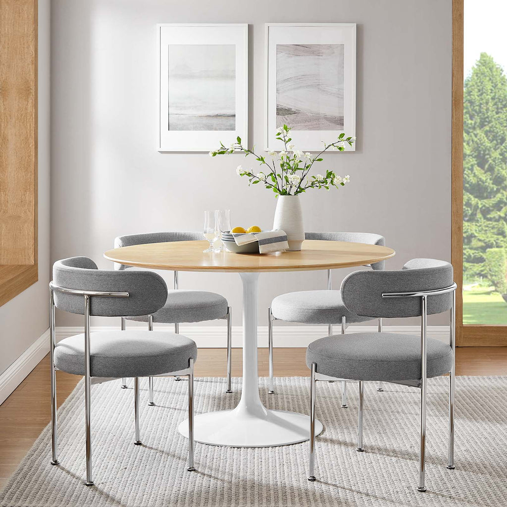 48" Round Wood Top Dining Table O933459