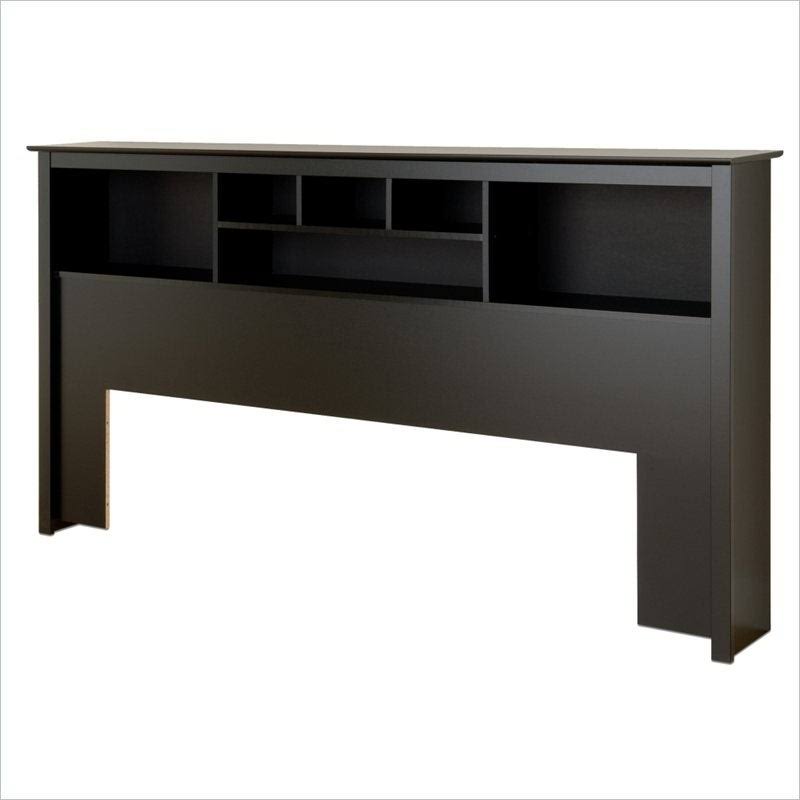 Black Wood King Size Bookcase Headboard J88965