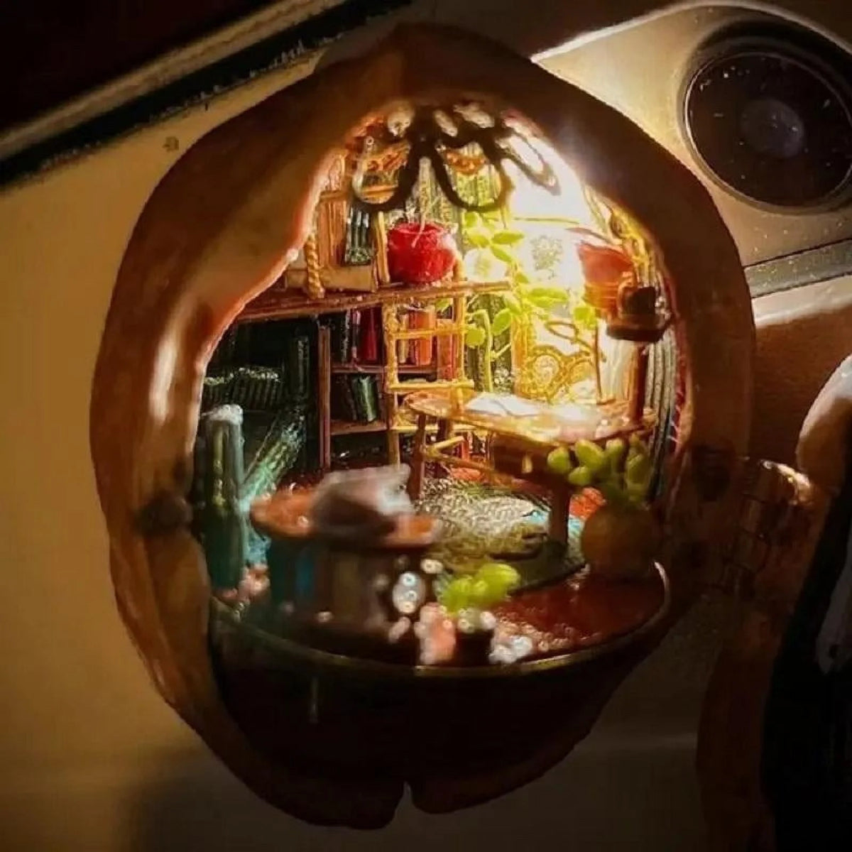Walnut Dollhouse Resin Miniature Dollhouse Kit Handmade Mini Library 3D Children's Toy H33173