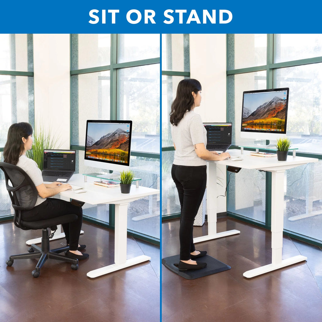 White Electric Standing Desk with Tabletop B23026