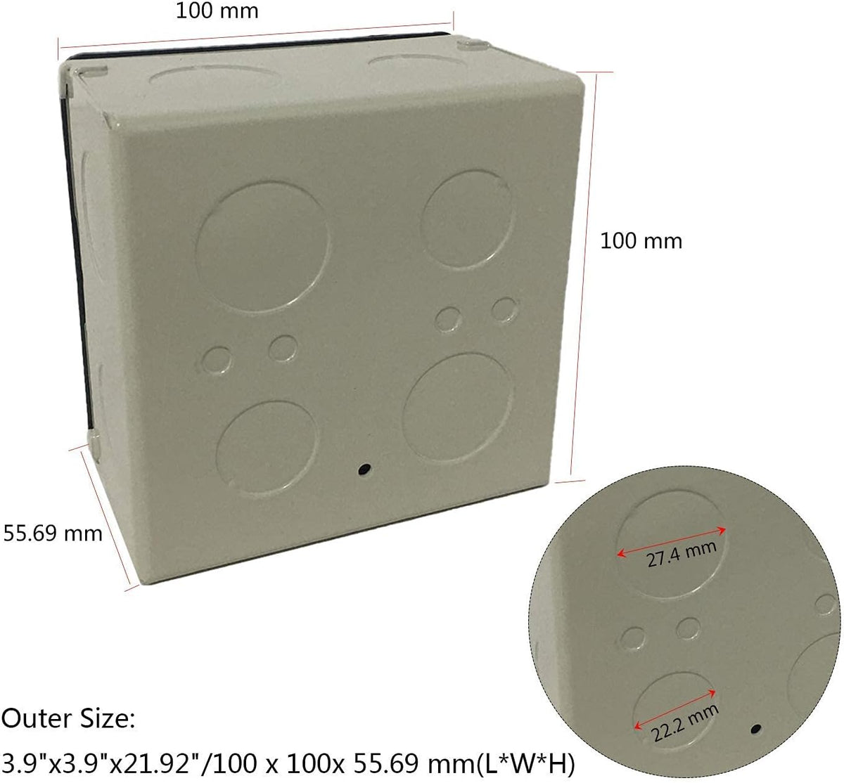 4 Inch Square Electrical Metal Switch Box D60964