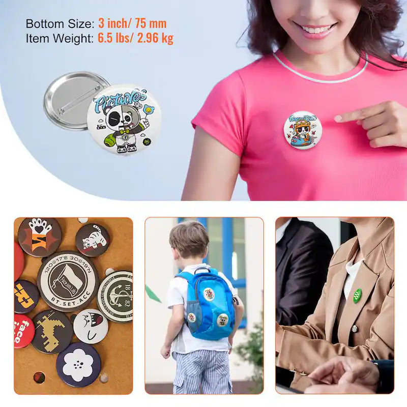 75 mm Button Badge Parts 200 Sets C8383