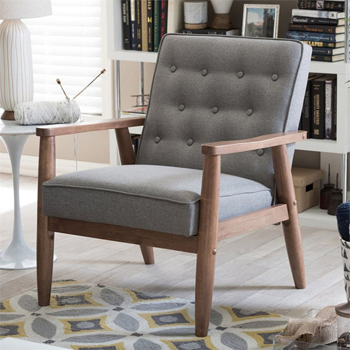 2 Piece Tufted Sofa Set in Gray I145140