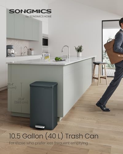 10.5 Gallon Stainless Steel Step Trash Can with Lid K40897