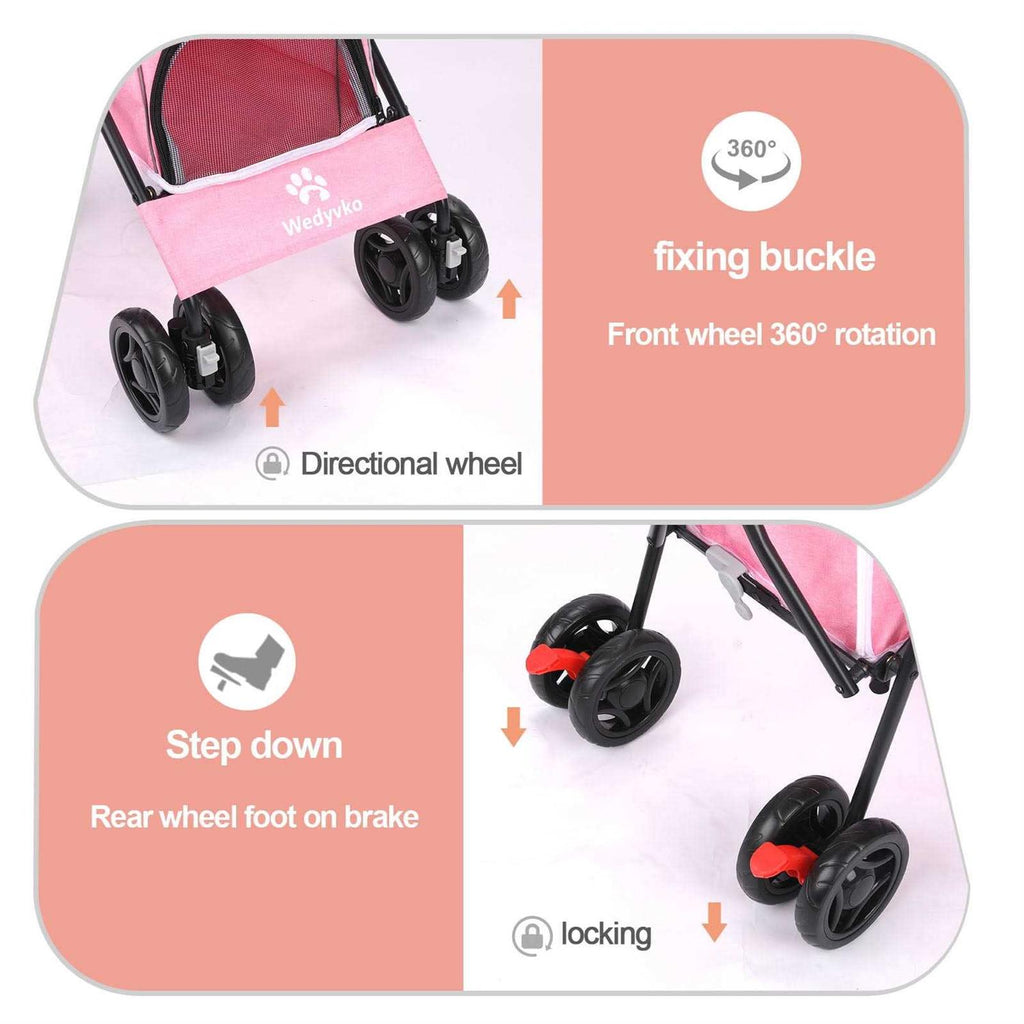Foldable Pet Stroller with Cup Holder T535952