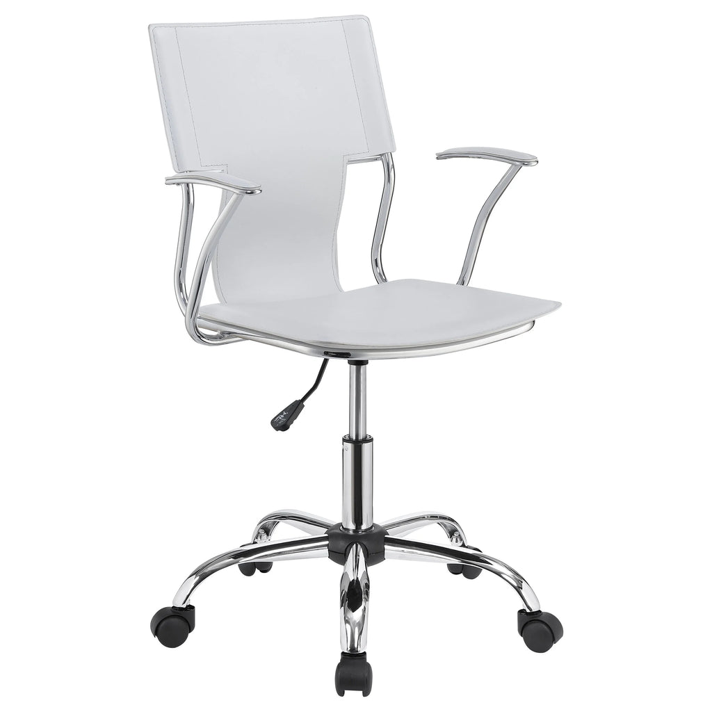 Adjustable Height Office Chair White and Chrome D855