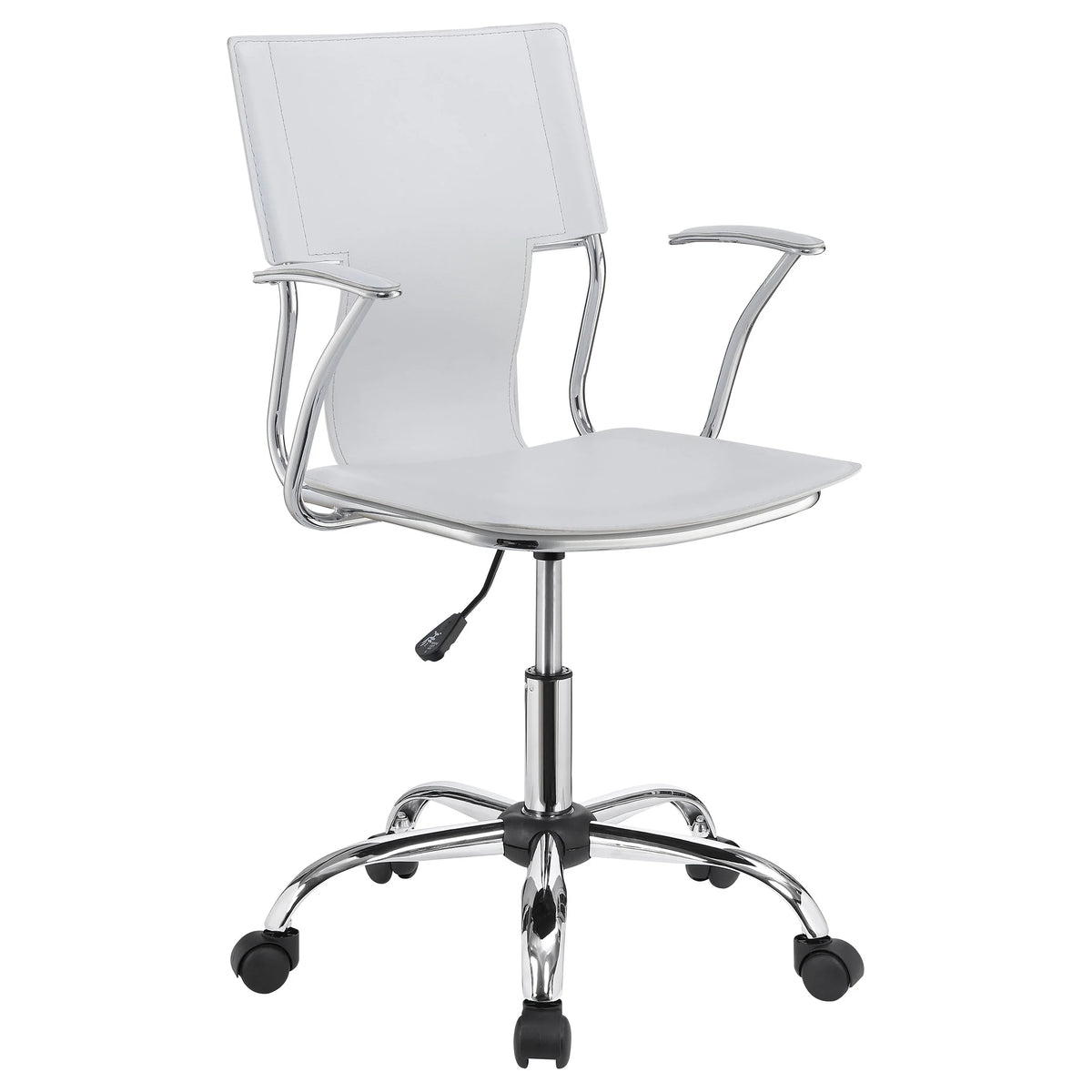 Adjustable Height Office Chair White and Chrome D855