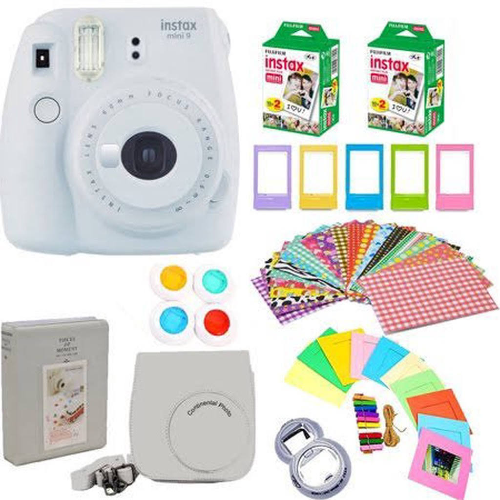 Smokey White Instant Film Camera with 40 Prints M4188