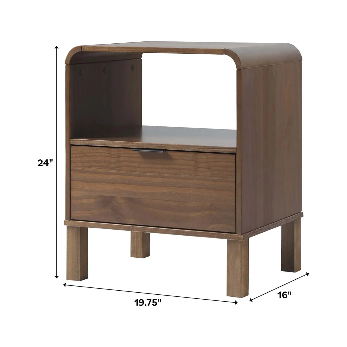 Brown Solid Wood Nightstand R40137