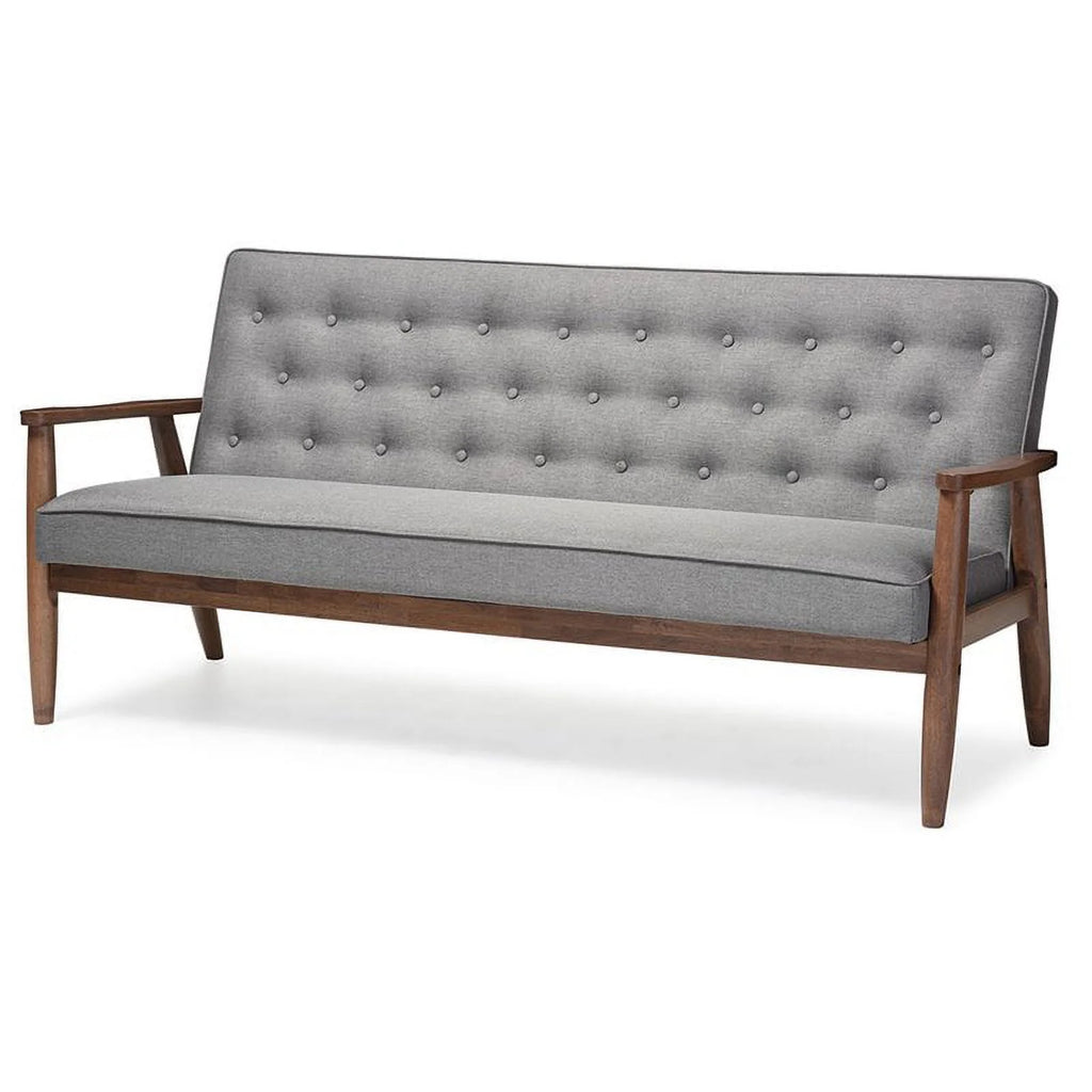 2 Piece Tufted Sofa Set in Gray I145140