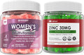 Sugar Free Zinc Gummies 2 Pack + Womens Multivitamin Gummy 1 Pack O6100