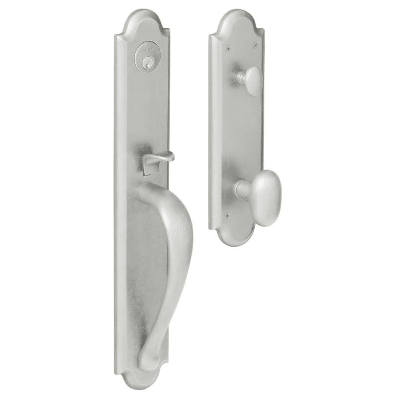Satin Chrome Single Cylinder Handleset Oval Knob U72892