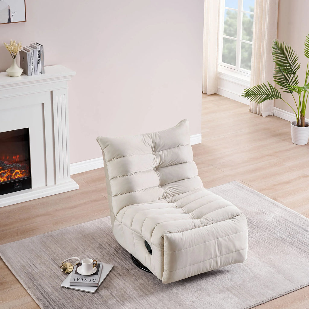 Rotatable Upholstered Lounge Chair with Side Pocket Z41385