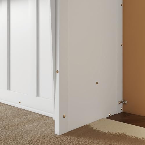 Queen Size White Wood Murphy Bed with Desk G587