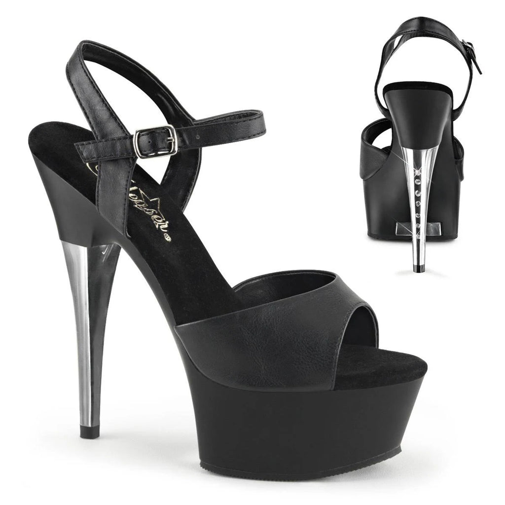 Black Patent Clear Platform Heels I679