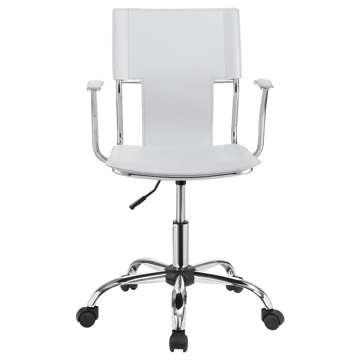 Adjustable Height Office Chair White and Chrome D855