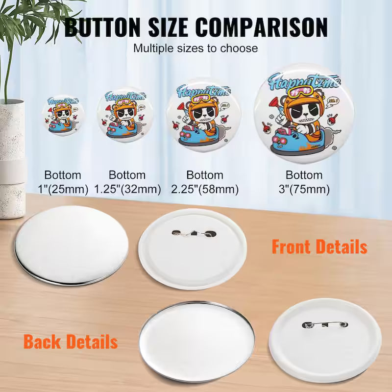 75 mm Button Badge Parts 200 Sets C8383