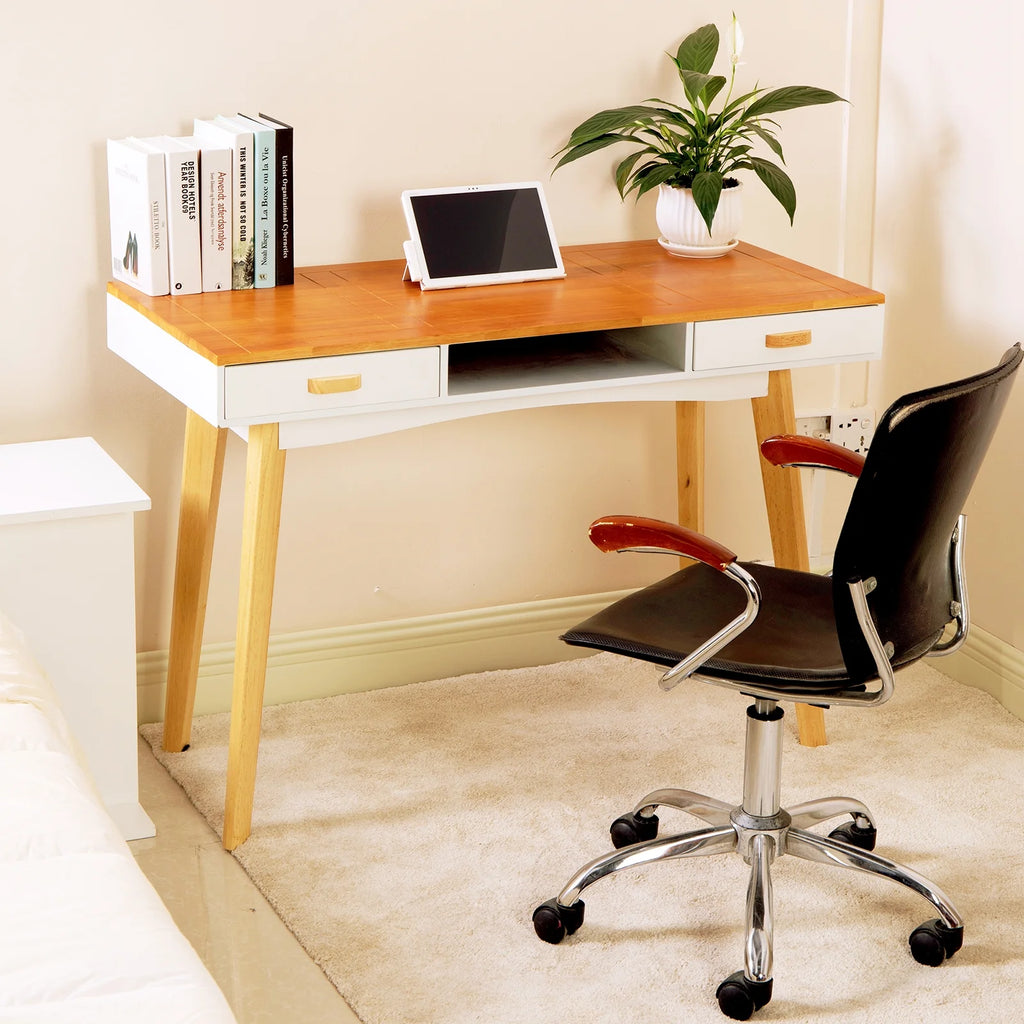 Double Drawer Computer Desk Solid Wood K665