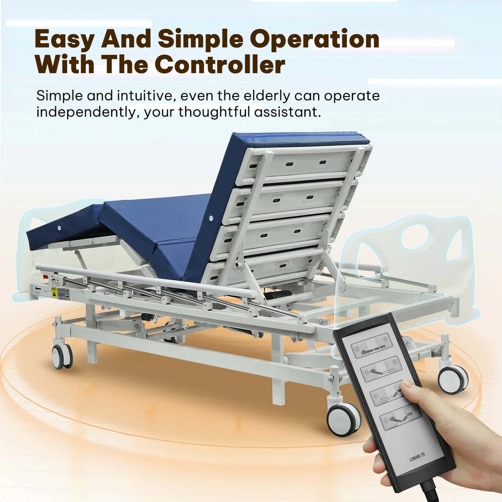 Full Electric Hospital Bed with 4 Function Mattress and Remote Control S64335