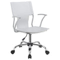 Adjustable Height Office Chair White and Chrome D855