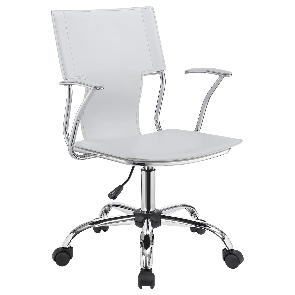 Adjustable Height Office Chair White and Chrome D855