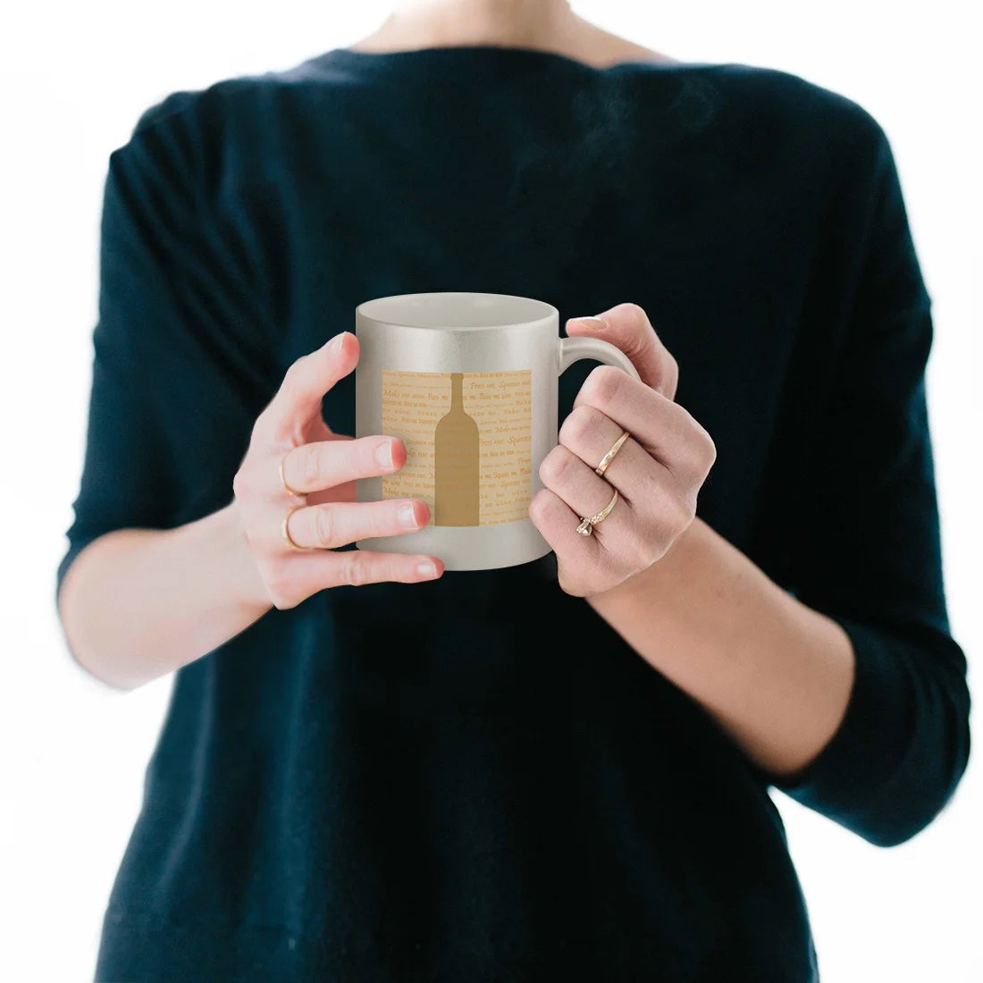 11oz Silver Coffee Mug Cup Z929