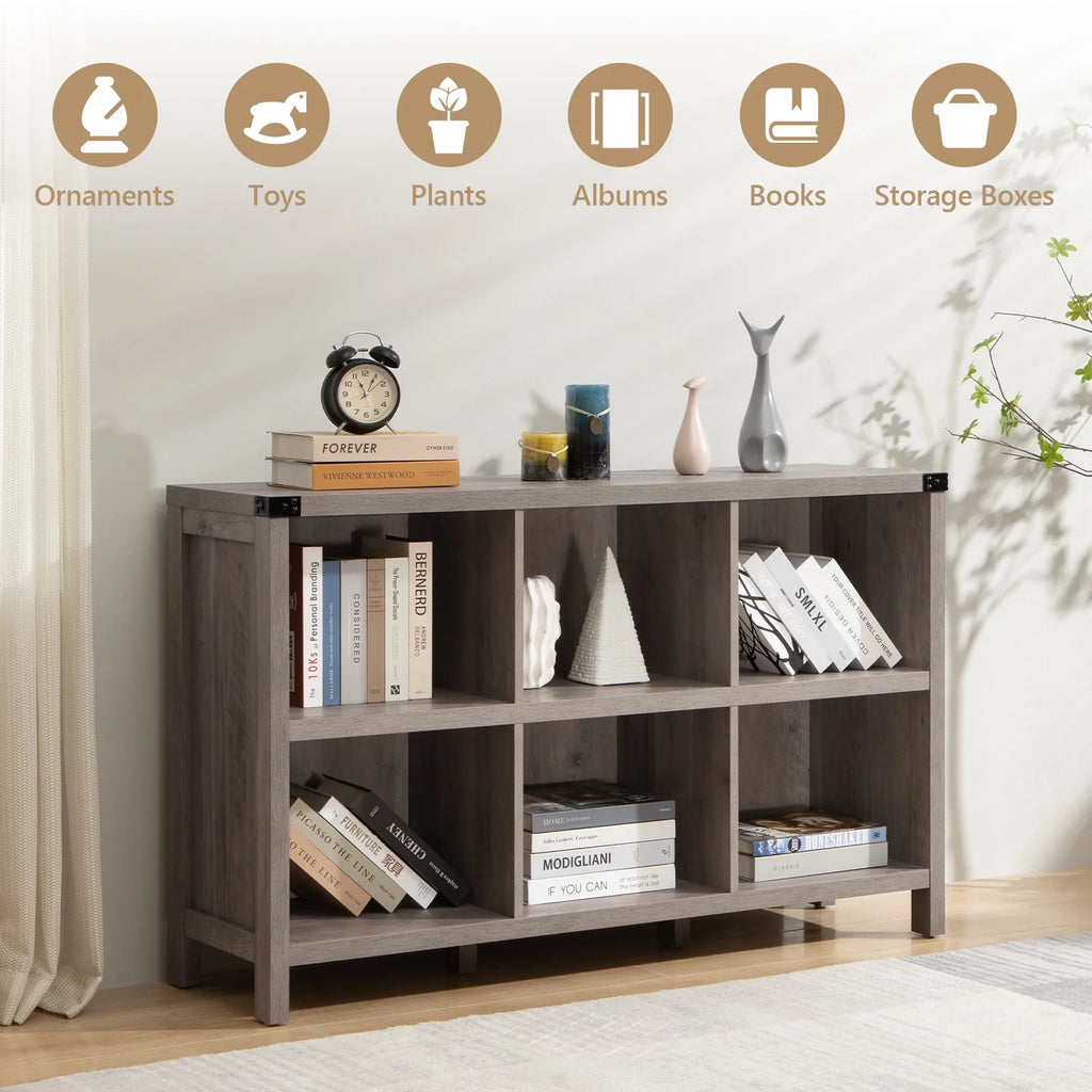 6 Cube Wood & Metal Storage Organizer M330982