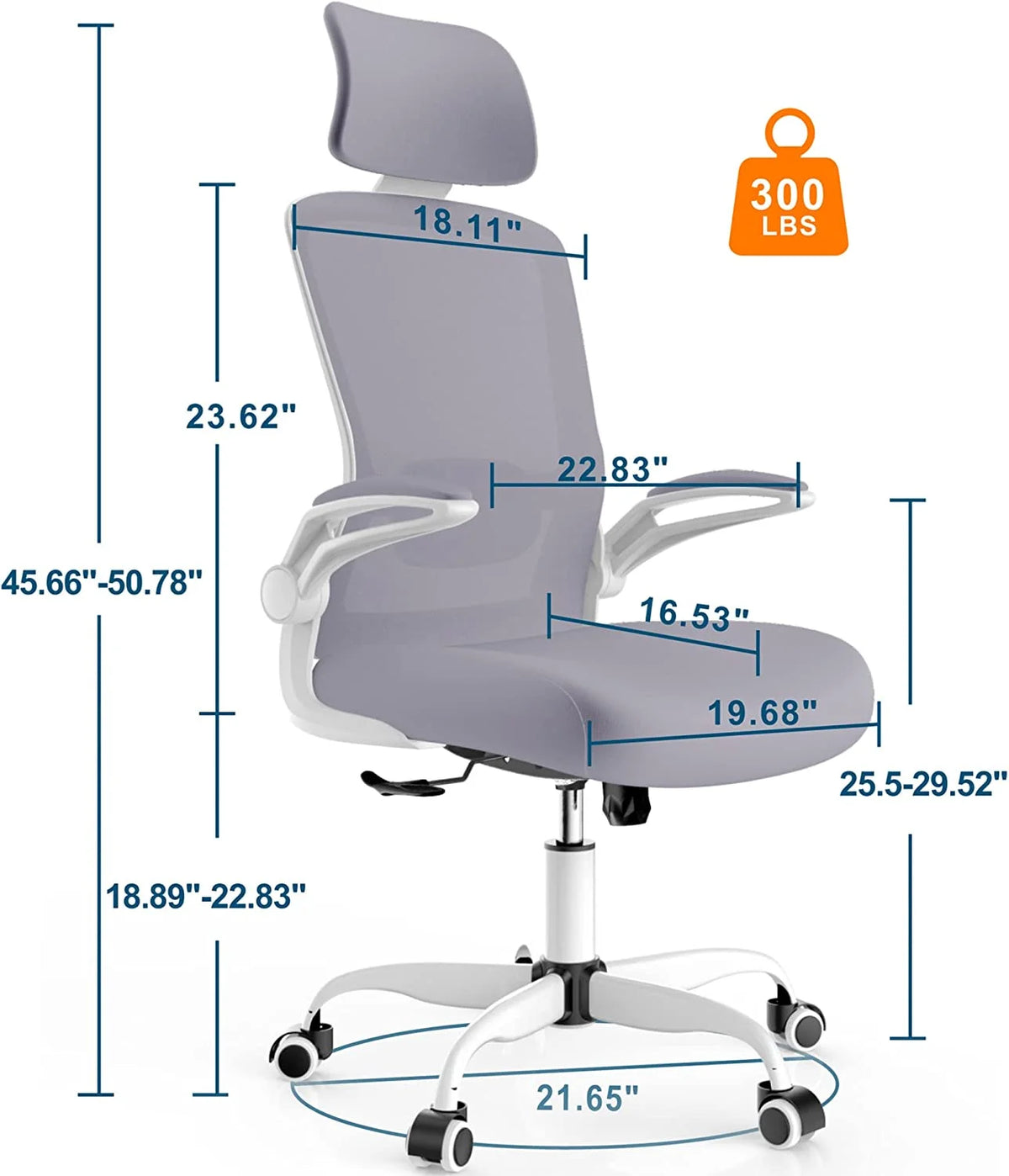 High Back Ergonomic Office Chair with Lumbar Support and Headrest N274672