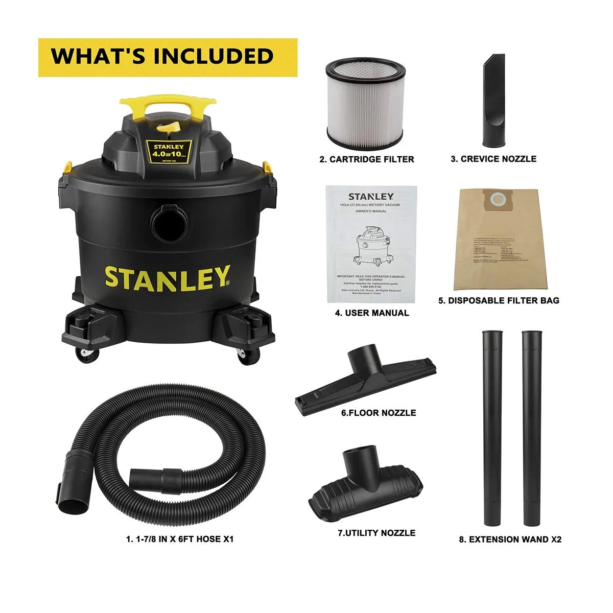 10 Gallon Wet Dry Shop Vacuum Cleaner P65534