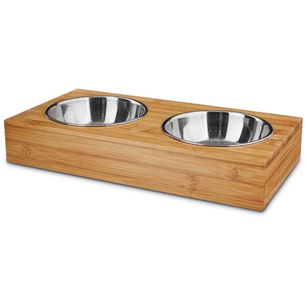 Wood Double Diner for Dogs G7306