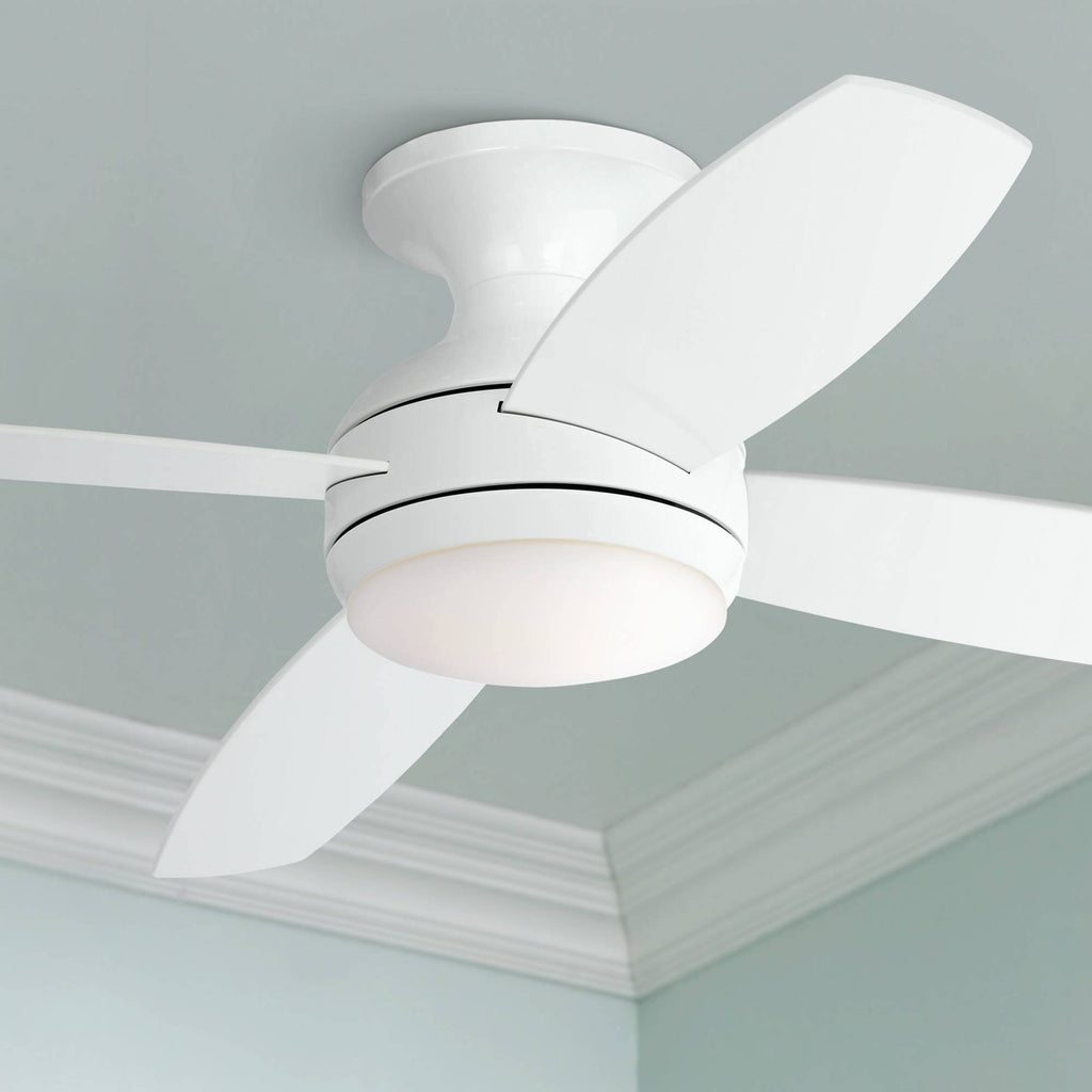 White Opal Glass LED Ceiling Fan with Remote Control Y79801