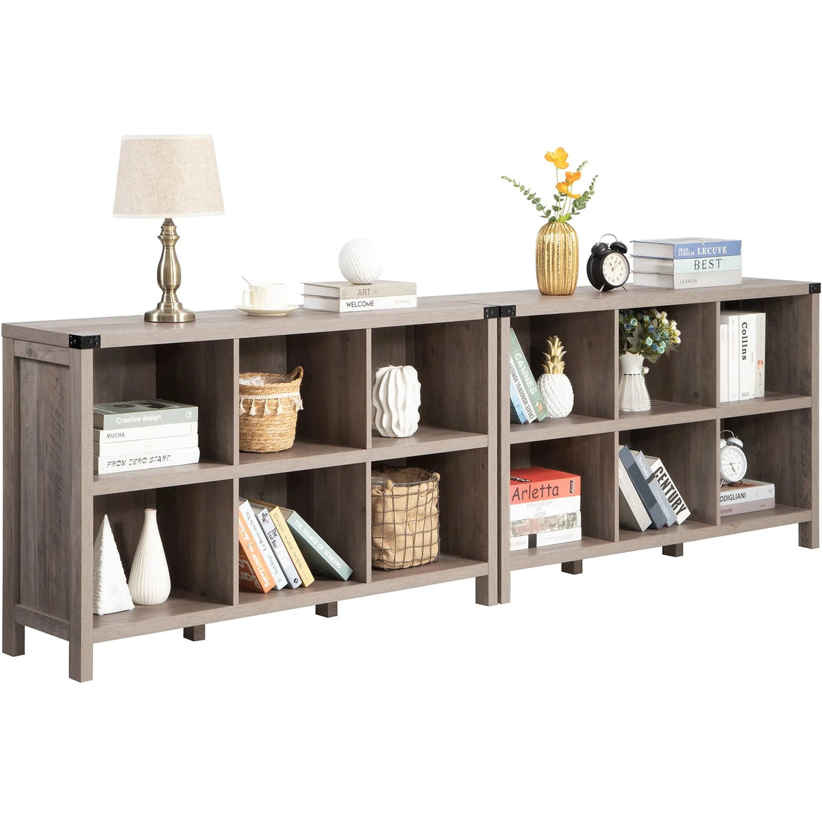6 Cube Wood & Metal Storage Organizer M330982