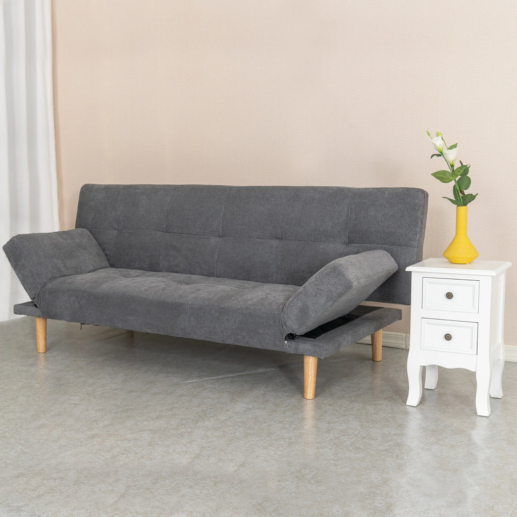 Linen Tufted Convertible Sofa Bed A7961
